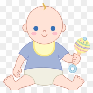 Cute Baby Clipart Ba Boy With Rattle Free Clip Art - Baby And Rattle Cartoon