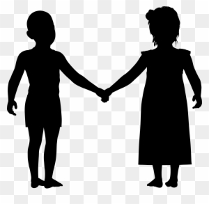 Boy And Girl Holding Hands Silhouette - Boy And Girl Holding Hands Silhouette