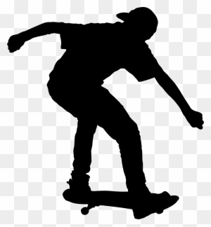 Boy On Skateboard Silhouette - Skateboard Silhouette Png