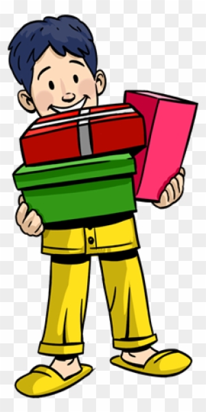 Gift Clipart Many - Boy With Gifts Clipart