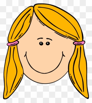 Smiling Girl With Blond Ponytails Clip Art At Clker - Cartoon Girl Face