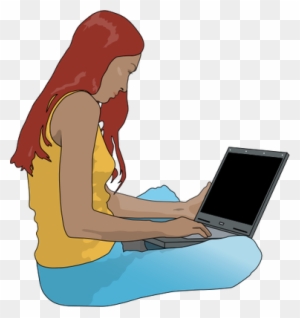 Scientist Using Laptop Computer - Person At Computer Illustration