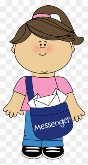 Girl Classroom Messenger Clip Art - Girl Messenger Clipart