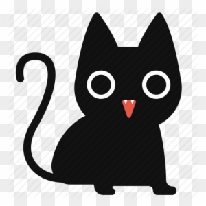 Black Cat, Cartoon, Cat, Cute, Halloween, Horror Icon - Cute Black Cat Cartoon