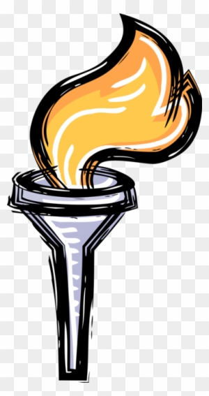 Vector Illustration Of Olympic Flame Commemorates Theft - Olympic Torch Clip Art