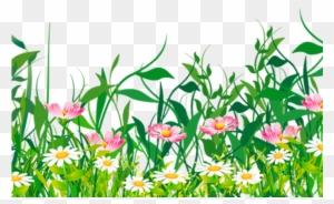 Ground Clipart Grass Flower - Spring Grass Flowers Png Clipart