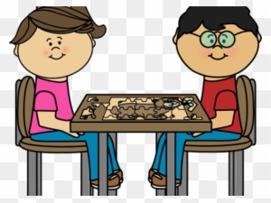 Teacher Clipart Table - Puzzle Table Clip Art