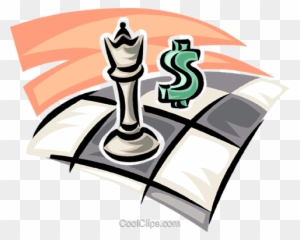 Chess Game With Dollar Sign Royalty Free Vector Clip - Chess