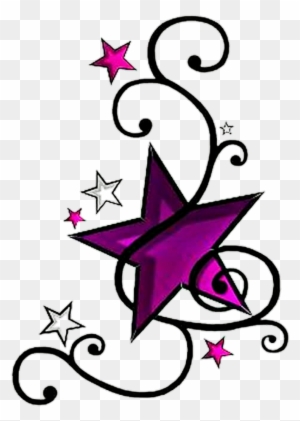 #stars #star #tattoo #purple #black #vines #sticker - Small Tattoo Stars Designs
