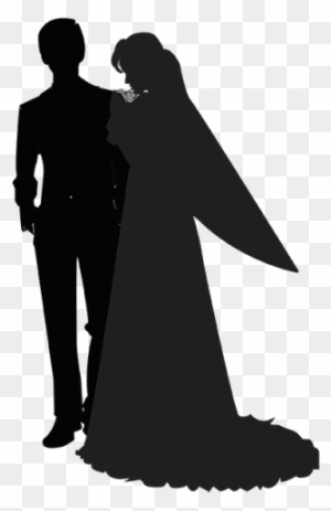 Bride And Groom Silhouette Wedding Clipart, Transparent PNG 