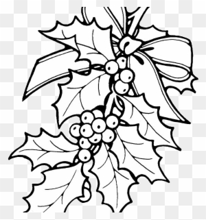 Christmas Coloring Pages Holly Printable Christmas - Christmas Flower Coloring Pages