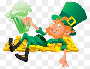 Lying Down Clipart Emoticon - St Patrick's Day Clip Art Leprechaun