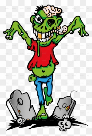 Green Zombie - Zombie Cartoon Stock