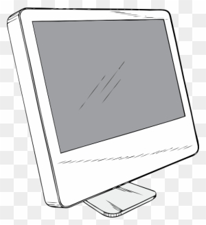 Display - Clipart - Drawing Of An Apple Computer
