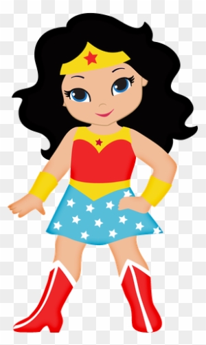 Cute Wonder Woman Clipart - Centros De Mesa De La Mujer Maravilla - Free  Transparent PNG Clipart Images Download
