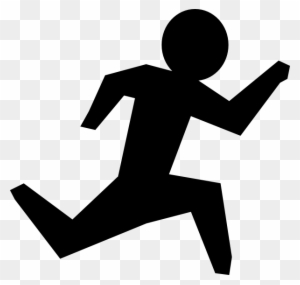 Person Running Clipart Black And White - Man Running Clipart