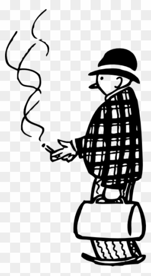 People Smoking Clipart Black And White