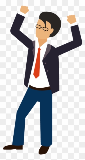 Hands Up Clipart Png - Cartoon Man With Hands Up