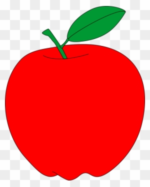 Red Apple With Green Leaf Free Vector Clipart - Transparent Background Apple Clipart