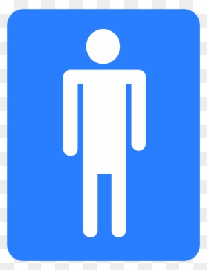 Men Bathroom Clip Art - Male Toilet Sign Blue