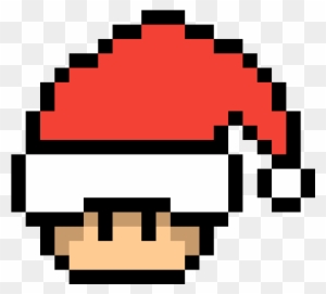 Santa Hat Mario Toad - Angry Face Pixel Art