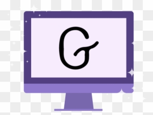 Icon Of Computer Screen With The Gutenberg "g" - Computer With X Through