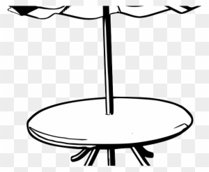 Dining Table Clipart Beach - Umbrella Table Clipart