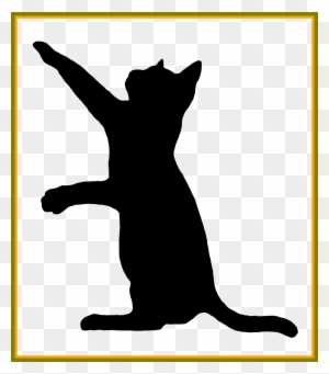 Appealing Kitten Silhouette Pencil And In Color - Cat Jumps