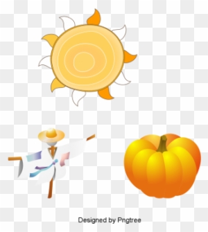 Beautiful Cartoon Lovely Hand-painted Autumn Sun Scarecrow - Pumpkin