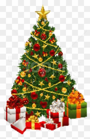 Free Png Download Christmas Fir Clipart Png Photo Png - Christmas Tree With Presents Clip Art