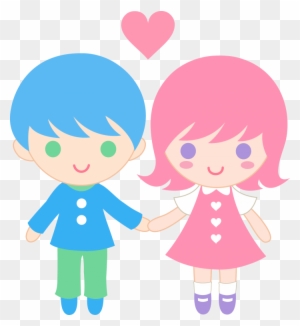 Child Showing Love Png - Boy And Girl Holding Hands Clipart