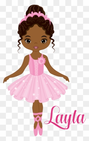 Vector Cute Little African American Ballerina