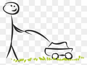 Pretty Straightforward On What Needs Done, But Are - Stick Figure Mowing The Lawn