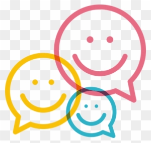 Colourful Happy Face Speech Bubble Sticker - Smile