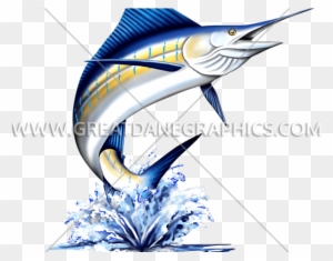 Swordfish Clipart Deep Sea Fishing - Blue Marlin Jumping Out Of Water