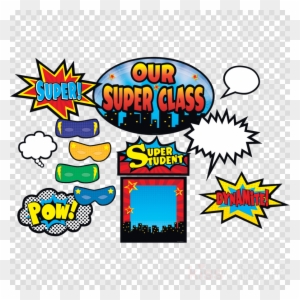 Superhero Bulletin Board Set Clipart Superhero Bulletin - Superhero Classroom Birthday Chart