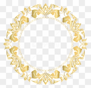 Free Png Download Floral Gold Round Border Frame Clipart - Gold Circle Border Design