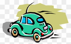 Volkswagen Beetle Royalty Free Vector Clip Art Illustration - Antique Car