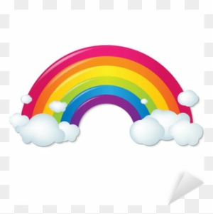 Vinilo Pixerstick Arco Iris De Colores Con Las Nubes - Rainbow With Clouds Cartoon