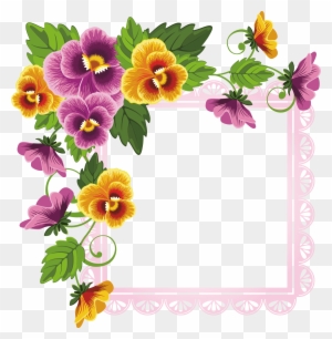花のフレームのイラスト画像no 642パンジーフレーム無料のフリー素材集百花繚乱 - Flower Border Design For Papers