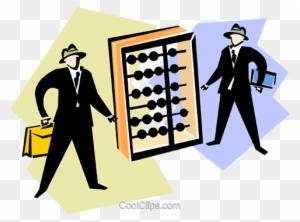 Businessman Standing Beside An Abacus Royalty Free - Clip Art Forensic Accounting