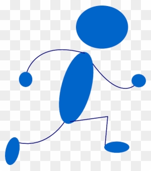 Blue, Stick, Symbol, People, Man, Sprint, Men, Running - Blue Man Clip Art
