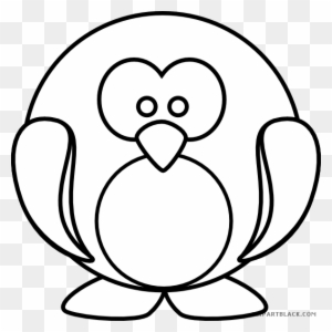 Penguin Outline Animal Free Black White Clipart Images - Easy Winter Colouring Pages