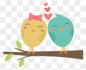 Lovebirds On Branch Svg Cut Files For Scrapbooking - Birds In Love Png