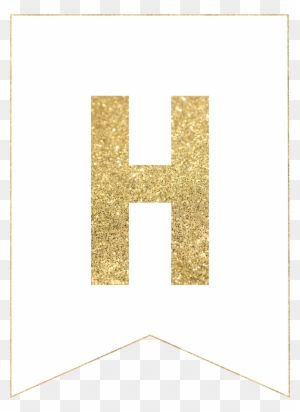H Gold Alphabet Banner Letter - Free Printable Ramadan Decoration