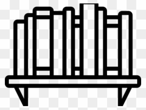 Bookcase Clipart Book Cupboard - Black And White Bookshelf Clipart