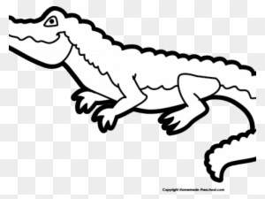 clipart crocodile black and white