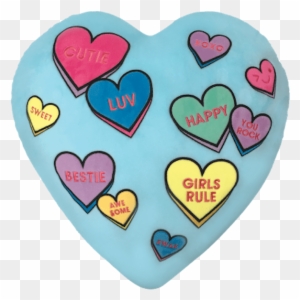 Blue Candy Hearts Valentine Pillow