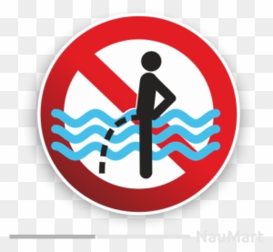 No Peeing In Pool Water Prohibition Sticker - No Peeing In Pool Sign Png