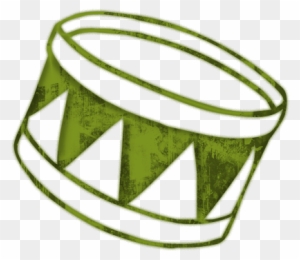 000852 Green Grunge Clipart Icon Media Music Drum1 - Drawings Music